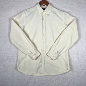 J Crew‎ Shirt Mens Large Yellow Tailored Fit Long Sleeve Cotton Button Down